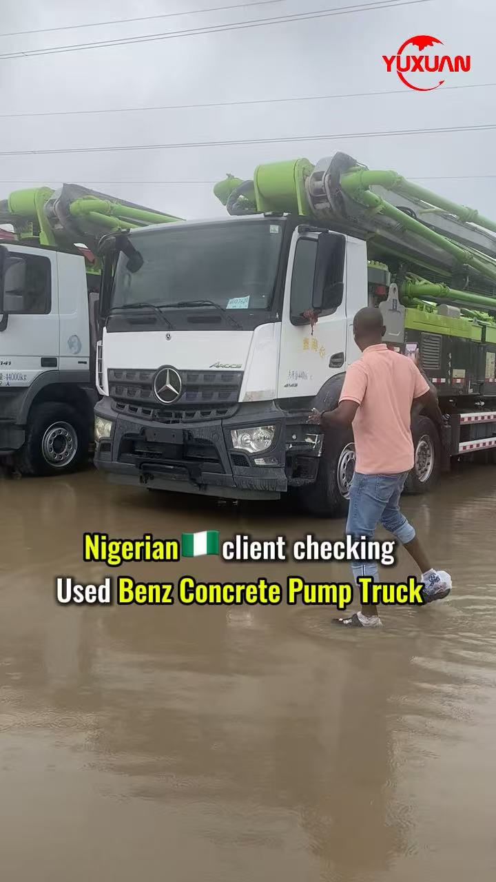 Used Mercedes-Benz Concrete Pump Truck | Nigerian Client Inspects Vehicle and Finalizes Deal with YU