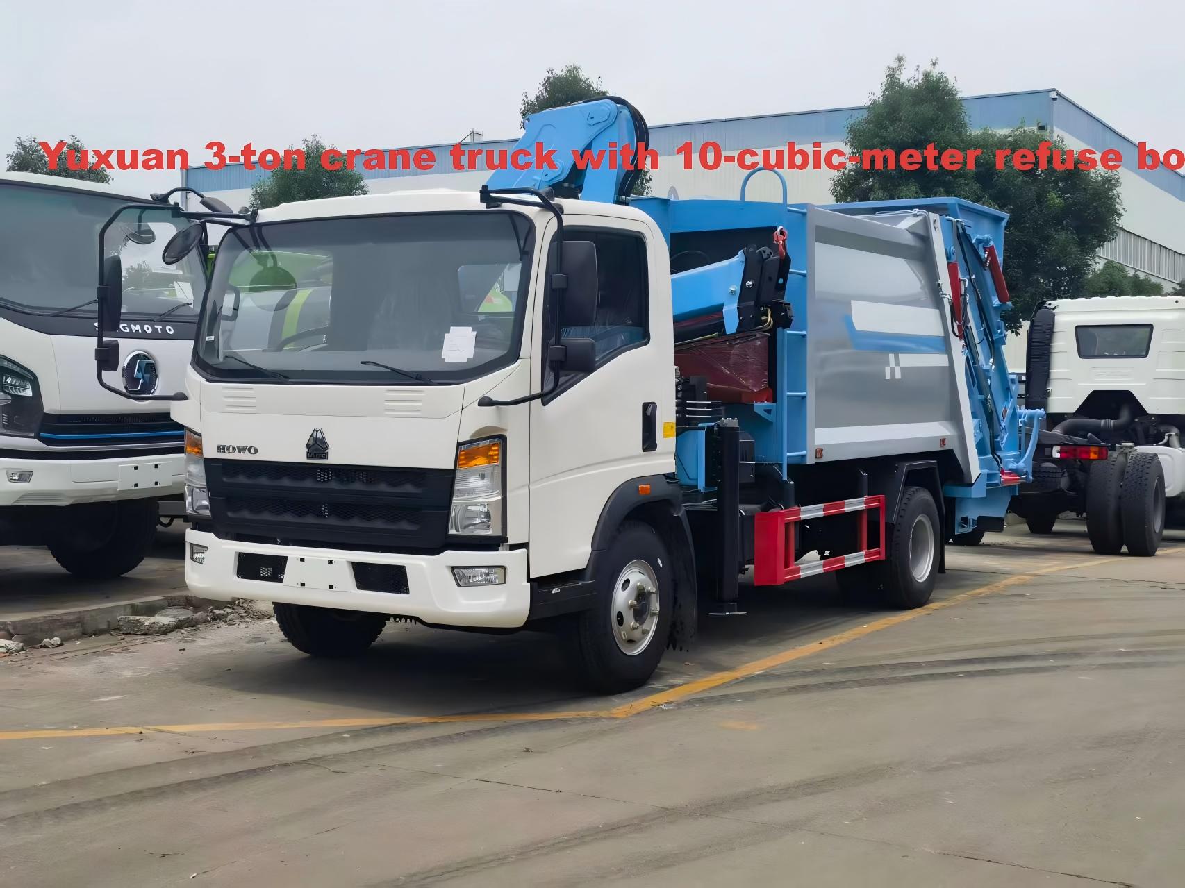 YUXUAN Custom 10CBM Garbage Truck With 3 Ton Crane Solves Mongolia Sanitation Pain Points 